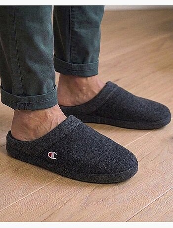 Chaussons mules polaire chinée doux pantoufle confort homme