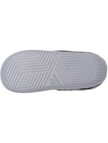 Chaussons mules microvelours semelle bloup extra confort femme isotoner