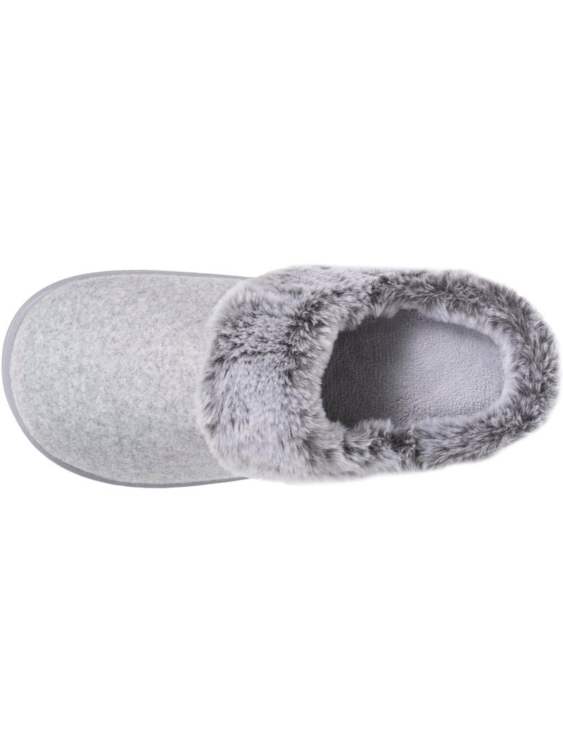 Chaussons mules polaire semelle bloup extra Confort femme Isotoner Gris chiné - Kiabi