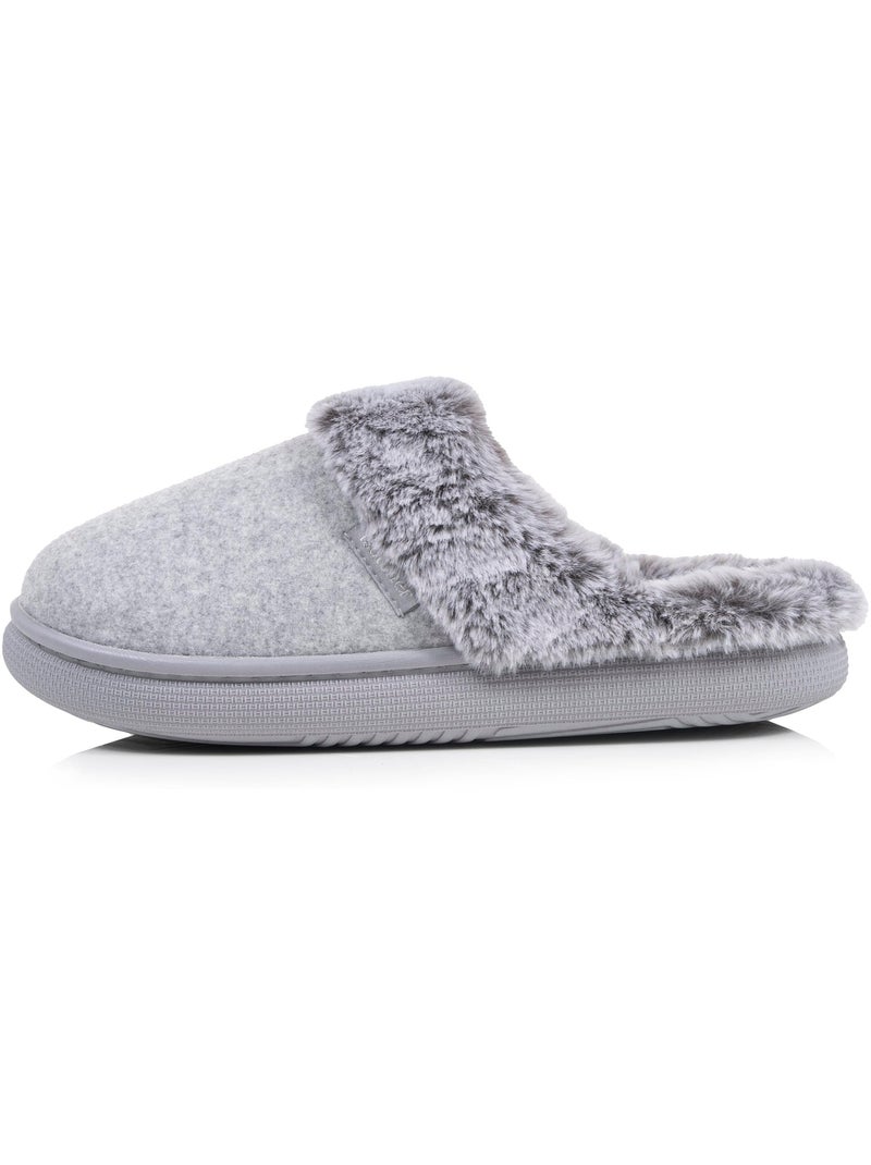 Chaussons mules polaire semelle bloup extra Confort femme Isotoner Gris chiné - Kiabi