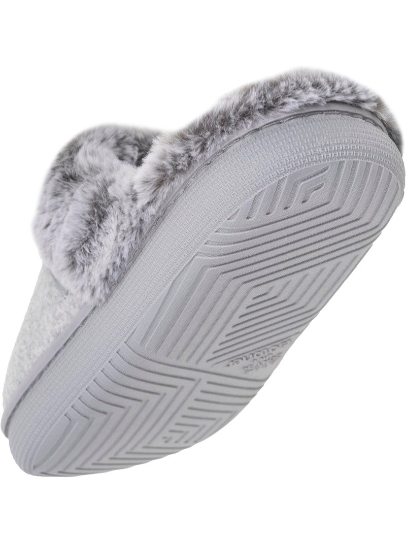 Chaussons mules polaire semelle bloup extra Confort femme Isotoner Gris chiné - Kiabi
