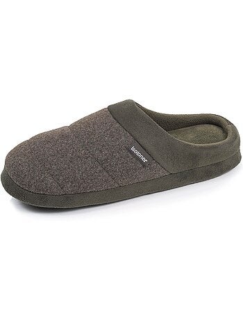 Chaussons mules polaire, semelle gomme ultra souple homme isotoner