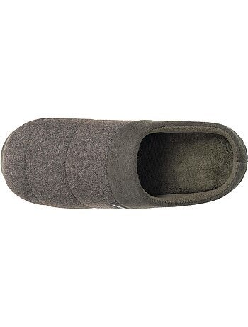 Chaussons mules polaire, semelle gomme ultra souple homme isotoner
