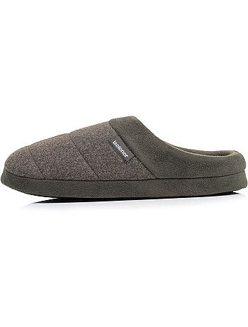 Chaussons mules polaire, semelle gomme ultra souple homme isotoner