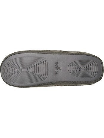 Chaussons mules polaire, semelle gomme ultra souple homme isotoner