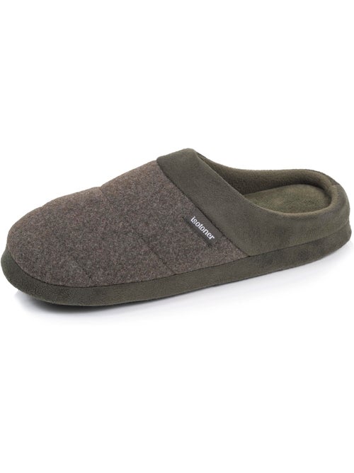 Chaussons mules polaire, semelle gomme ultra souple homme isotoner - Kiabi