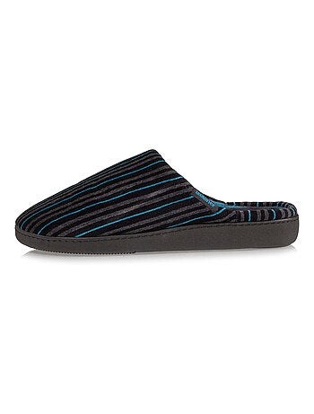 Chaussons mules rayures homme Isotoner