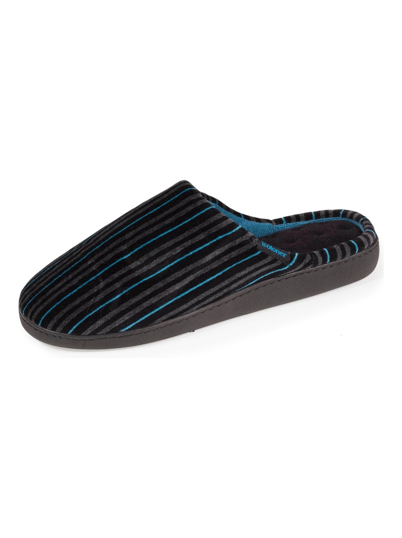 Chaussons mules rayures homme Isotoner Multicolore - Kiabi