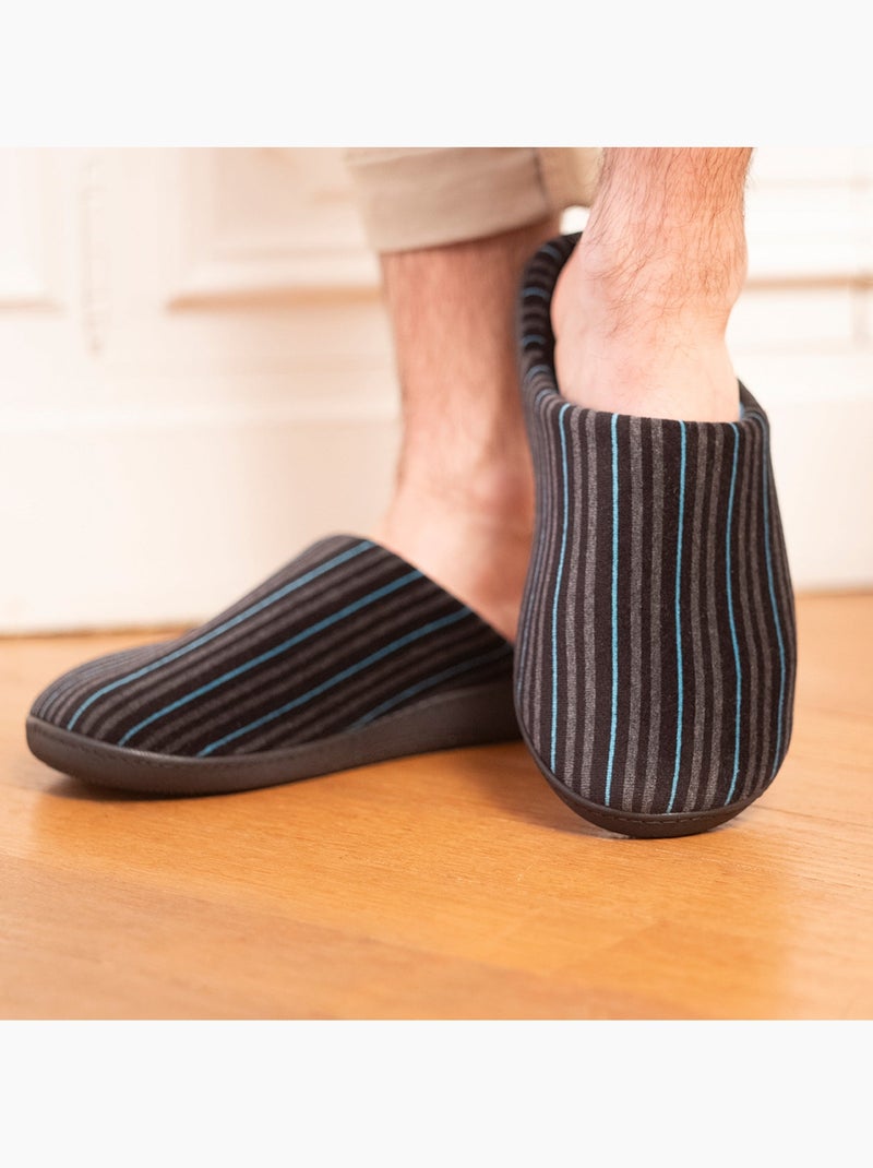 Chaussons mules rayures homme Isotoner Multicolore - Kiabi