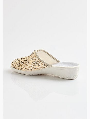 Chaussons mules sabot imprimé léopard - Afibel