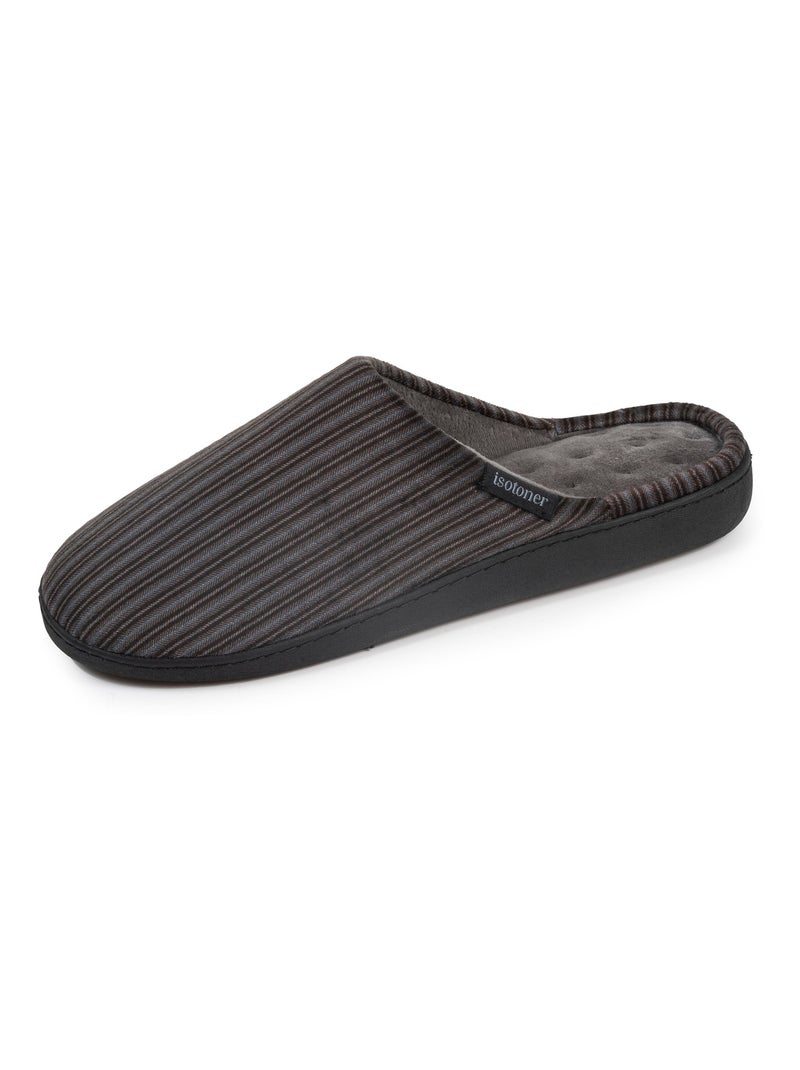Chaussons mules semelle à mémoire de forme homme Isotoner Gris - Kiabi