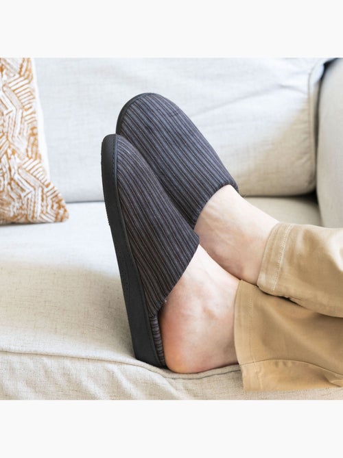 Chaussons mules semelle à mémoire de forme homme Isotoner - Kiabi