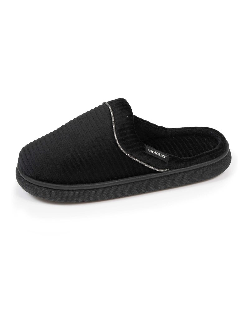 Chaussons mules semelle bloup confort femme Isotoner Noir - Kiabi