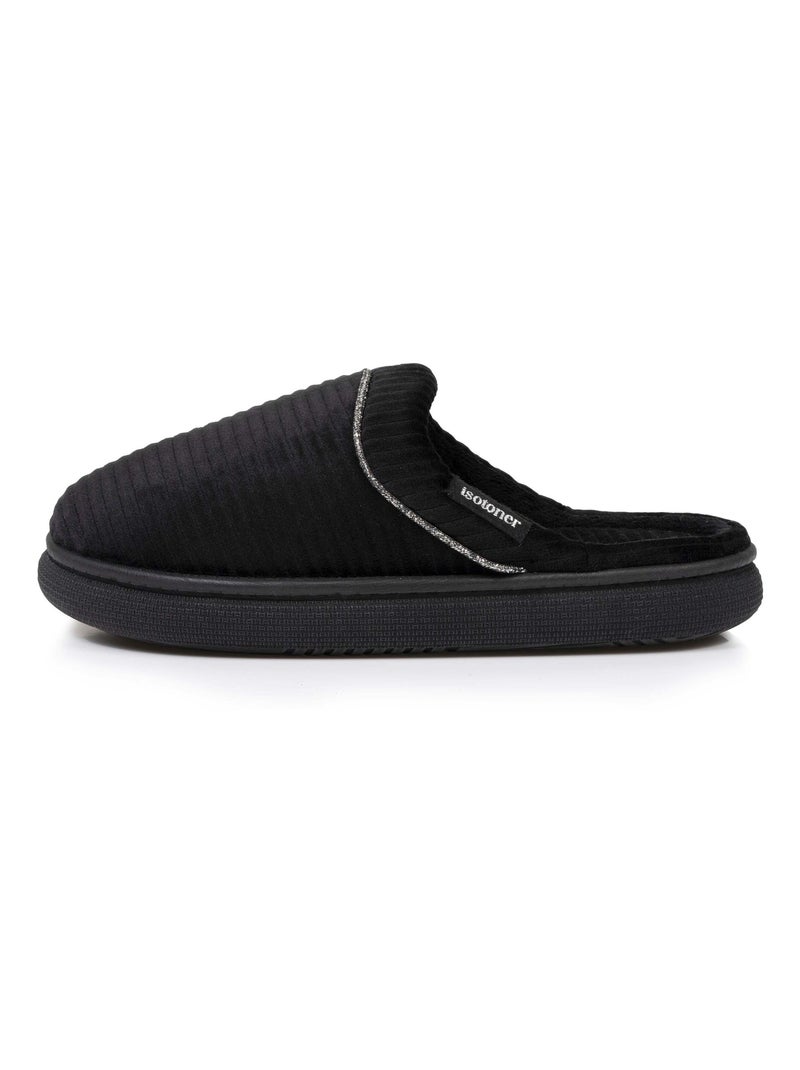 Chaussons mules semelle bloup confort femme Isotoner Noir - Kiabi