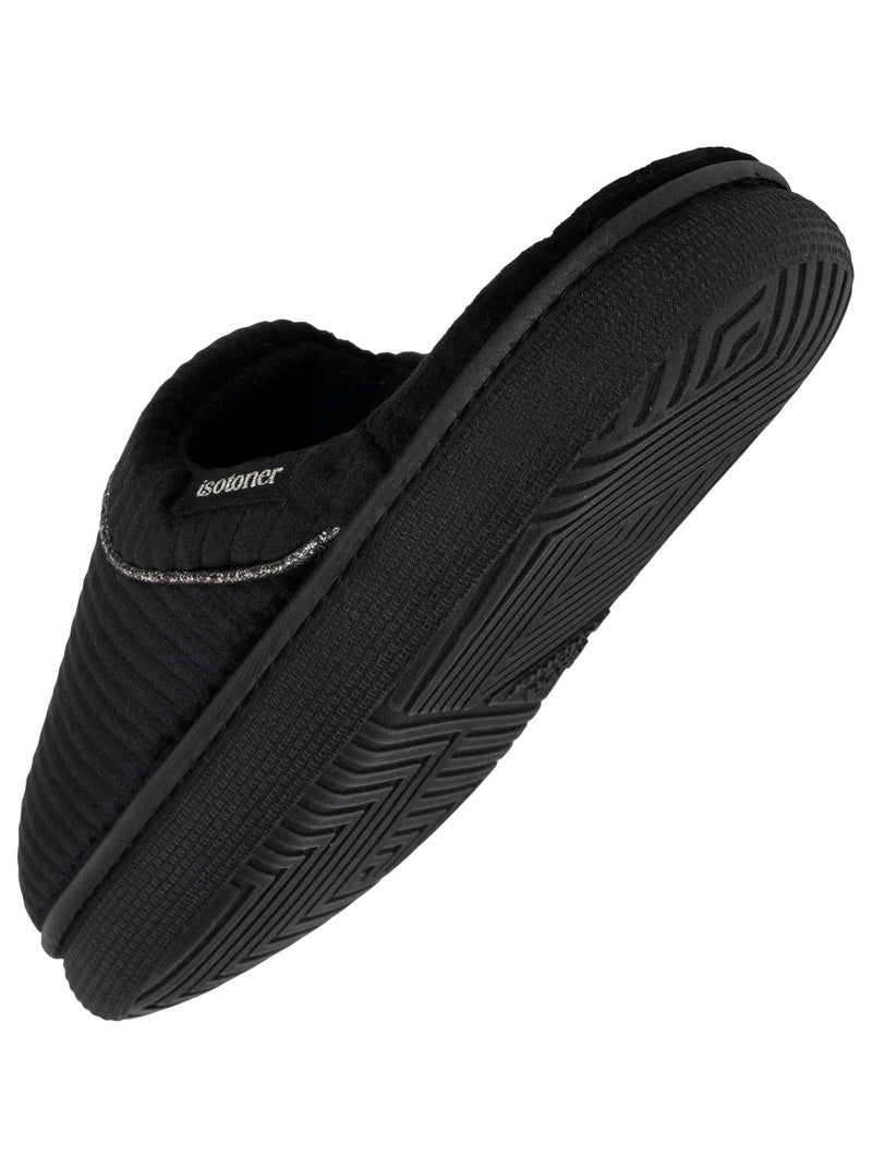 Chaussons mules semelle bloup confort femme Isotoner Noir - Kiabi