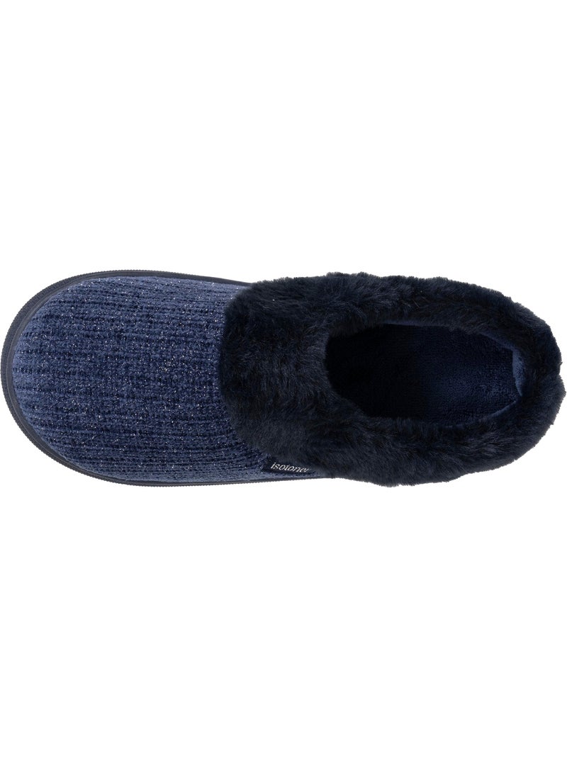 Chaussons mules semelle bloup extra confort femme Bleu marine - Kiabi