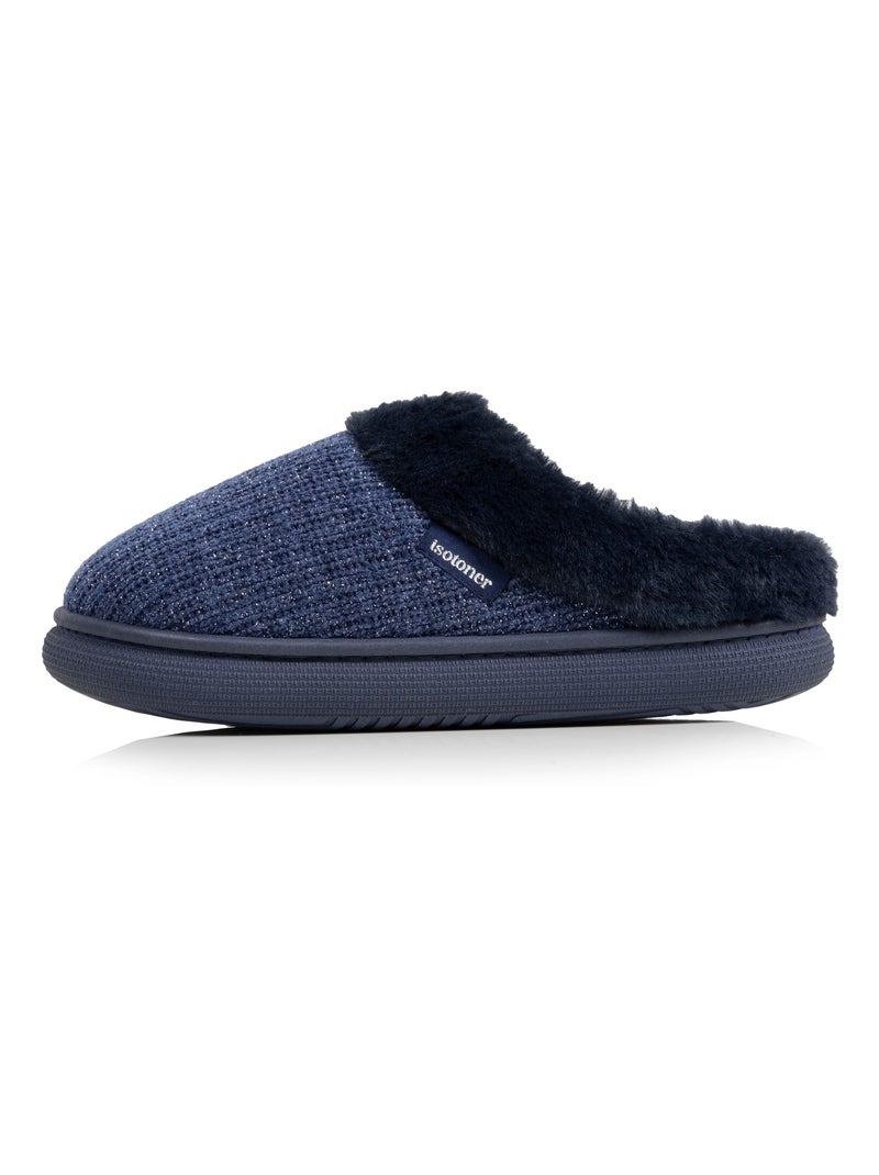 Chaussons mules semelle bloup extra confort femme Isotoner Bleu marine - Kiabi