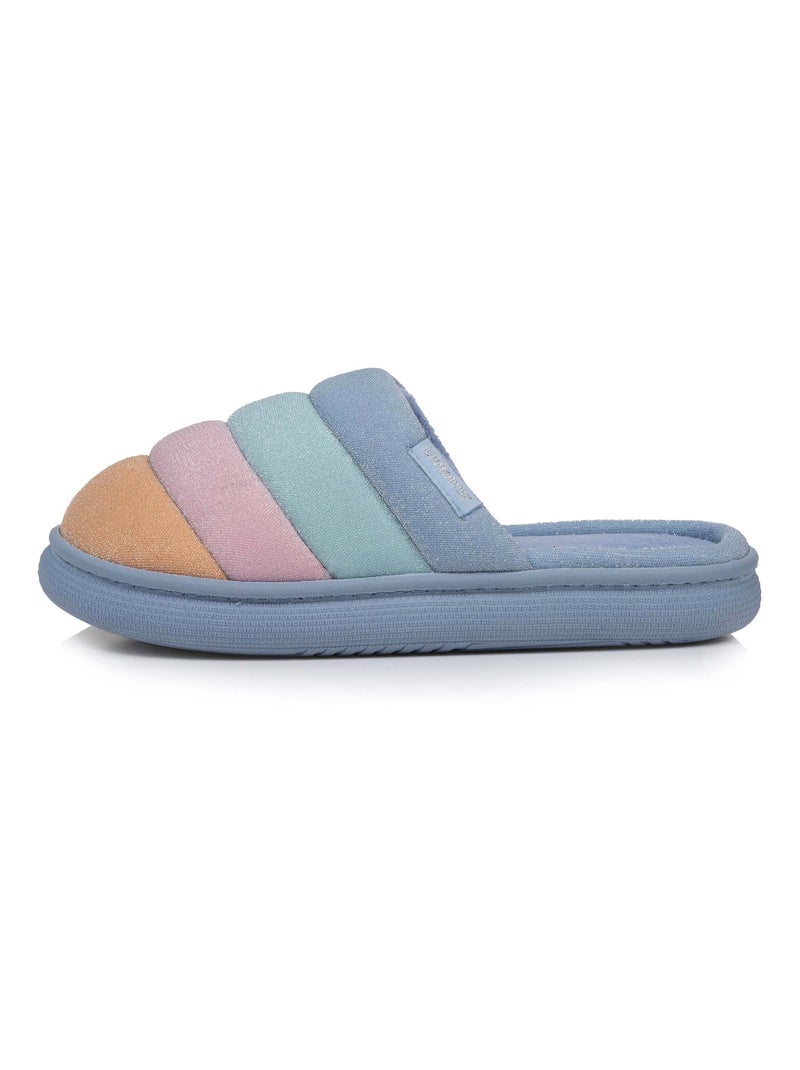 Chaussons mules semelle bloup extra confort femme Isotoner Bleu Violet Blanc - Kiabi