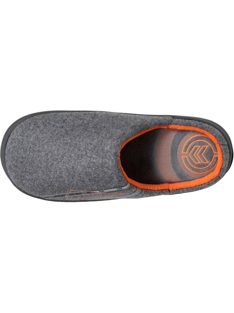 Chaussons mules semelle confort ultra-moelleuse homme Isotoner Gris chiné - Kiabi