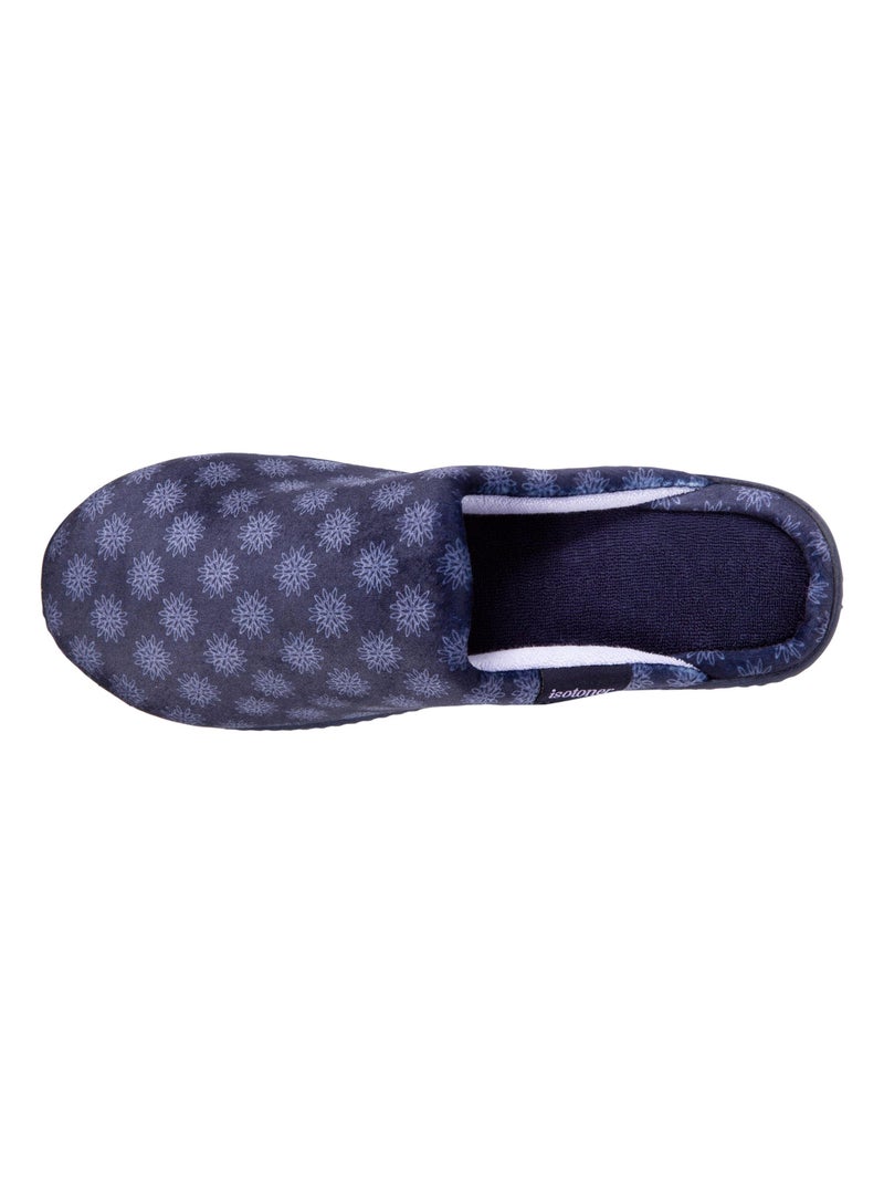 Chaussons mules semelle confortable, talon de 4 cm femme Isotoner Bleu marine - Kiabi