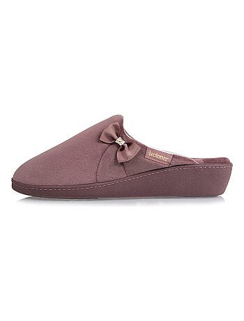 Chaussons mules semelle confortable, talon de 4 cm femme Isotoner