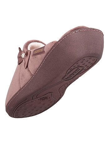 Chaussons mules semelle confortable, talon de 4 cm femme Isotoner