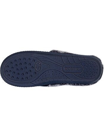 Chaussons mules semelle ergonomique confort, velours femme