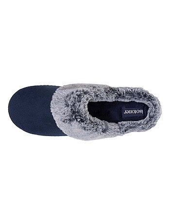 Chaussons mules semelle ergonomique confort, velours femme Isotoner
