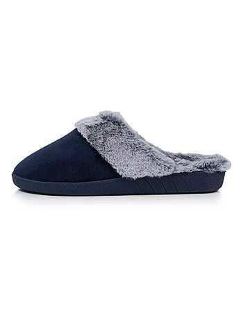 Chaussons mules semelle ergonomique confort, velours femme Isotoner