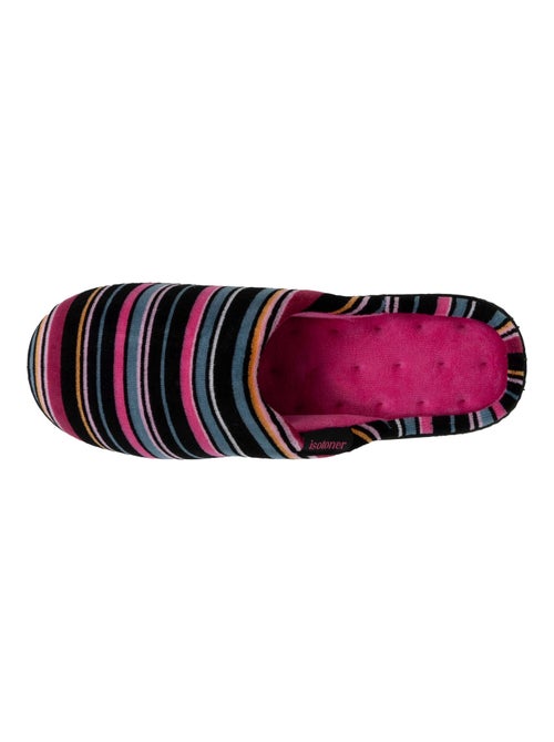 Chaussons mules semelle ergonomique confort, velours femme Isotoner - Kiabi