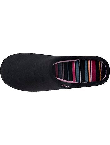 Chaussons mules semelle ergonomique confort, velours femme Isotoner