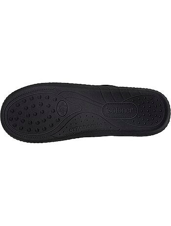 Chaussons mules semelle ergonomique confort, velours femme Isotoner