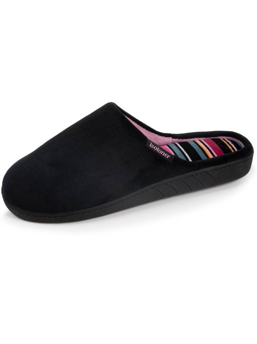 Chaussons mules semelle ergonomique confort, velours femme Isotoner - Kiabi