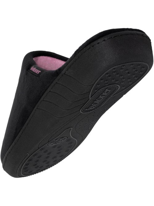 Chaussons mules semelle ergonomique confort, velours femme Isotoner - Kiabi