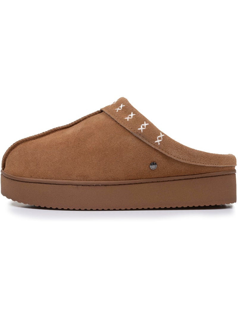 Chaussons mules semelle plateforme 3,5 cm femme Camel - Kiabi
