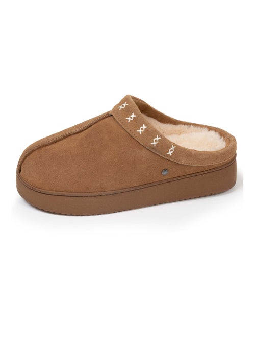 Chaussons mules semelle plateforme 3,5 cm femme Isotoner - Kiabi