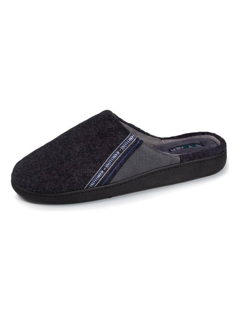 Chaussons mules semelle ultra confort homme Isotoner Gris chiné - Kiabi