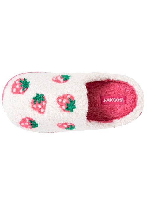 Chaussons mules sherpa fraise, semelle bloup XTRA fille Isotoner - Kiabi