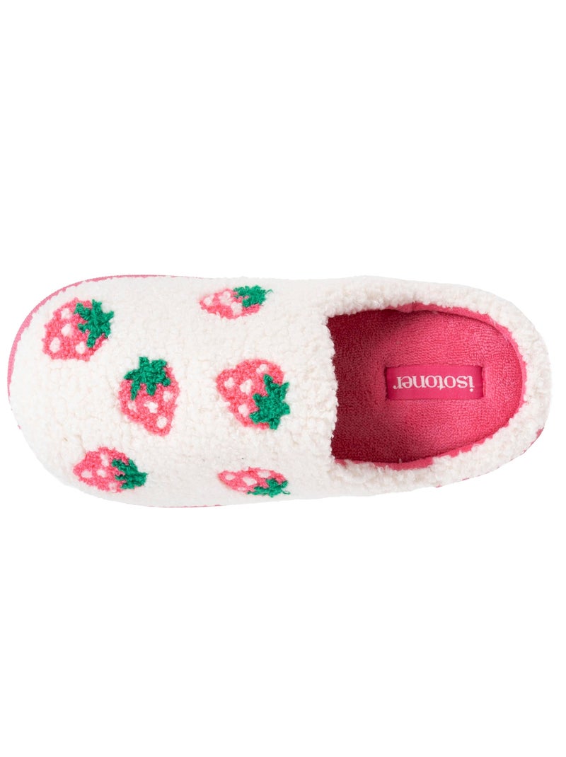 Chaussons mules sherpa fraise, semelle bloup XTRA fille Isotoner Ivoire - Kiabi