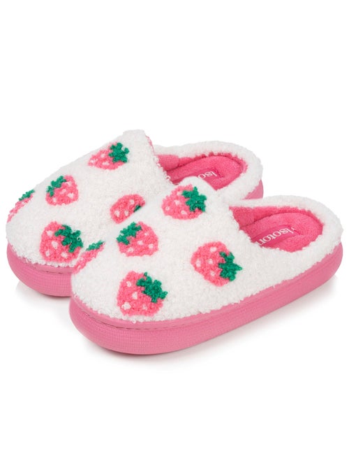 Chaussons mules sherpa fraise, semelle bloup xtra fille isotoner - Kiabi Chaussons mules sherpa fraise, semelle bloup xtra fille isotoner - Kiabi
