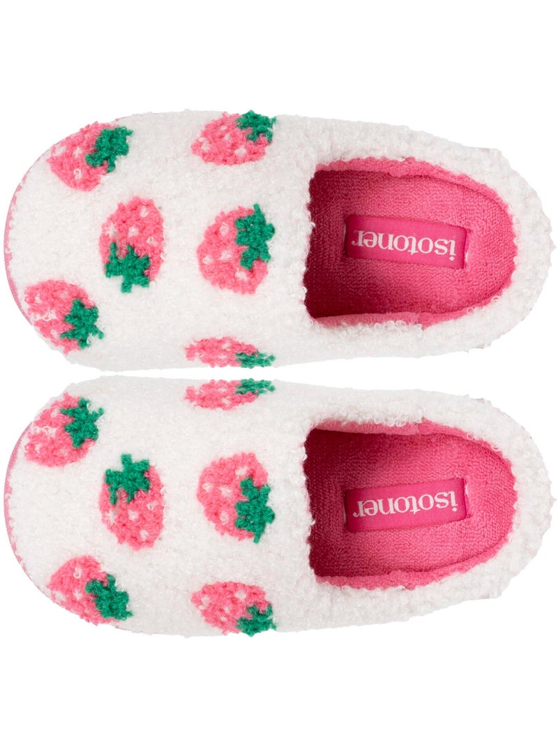 Chaussons mules sherpa fraise, semelle bloup xtra fille isotoner Ivoire - Kiabi