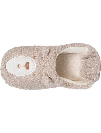 Chaussons mules sherpa, semelle antidérapante femme