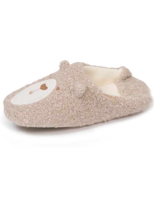 Chaussons mules sherpa, semelle antidérapante femme isotoner - Kiabi