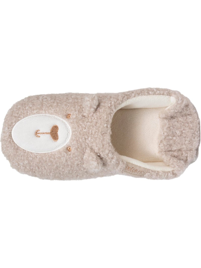 Chaussons mules sherpa, semelle antidérapante femme isotoner Beige - Kiabi