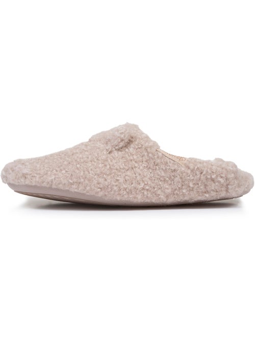 Chaussons mules sherpa, semelle antidérapante femme isotoner - Kiabi