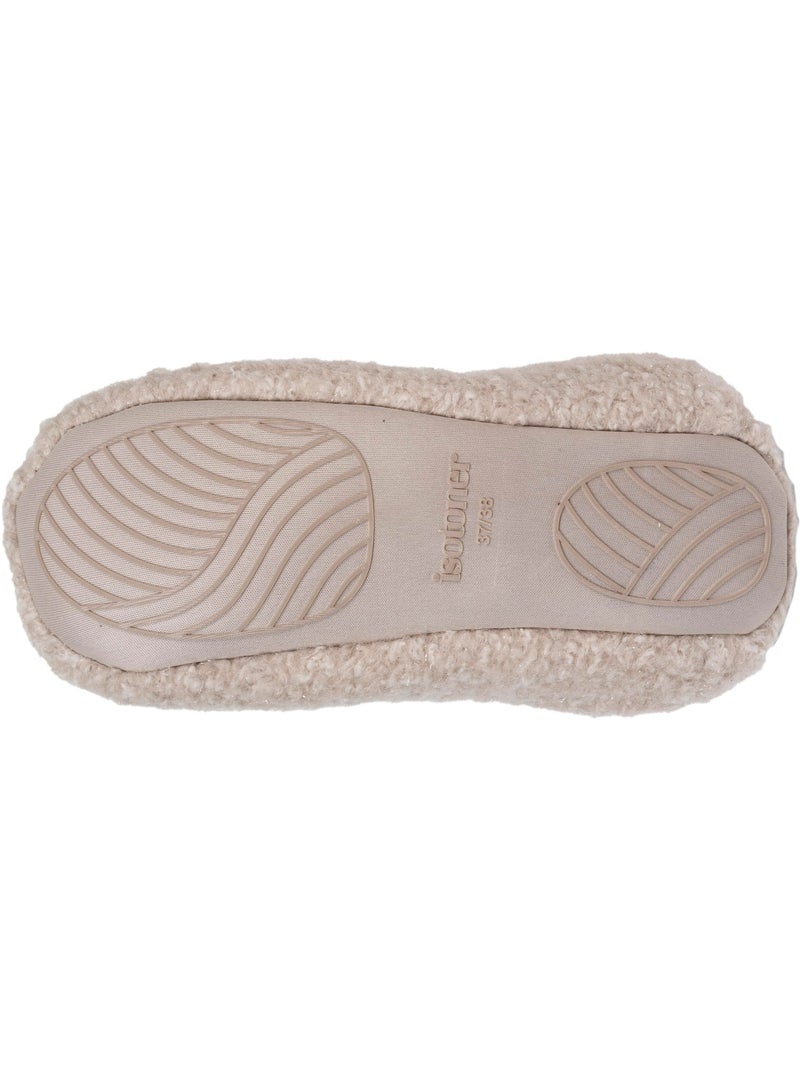 Chaussons mules sherpa, semelle antidérapante femme isotoner Beige - Kiabi