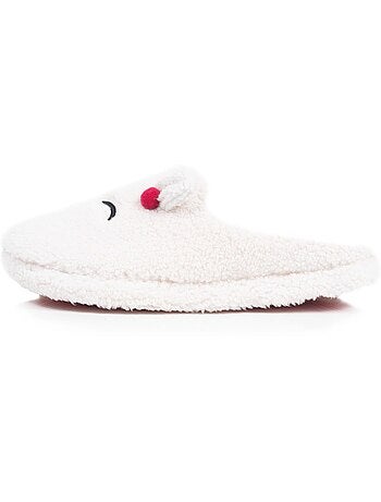 Chaussons mules sherpa, semelle gomme ultra souple femme isotoner