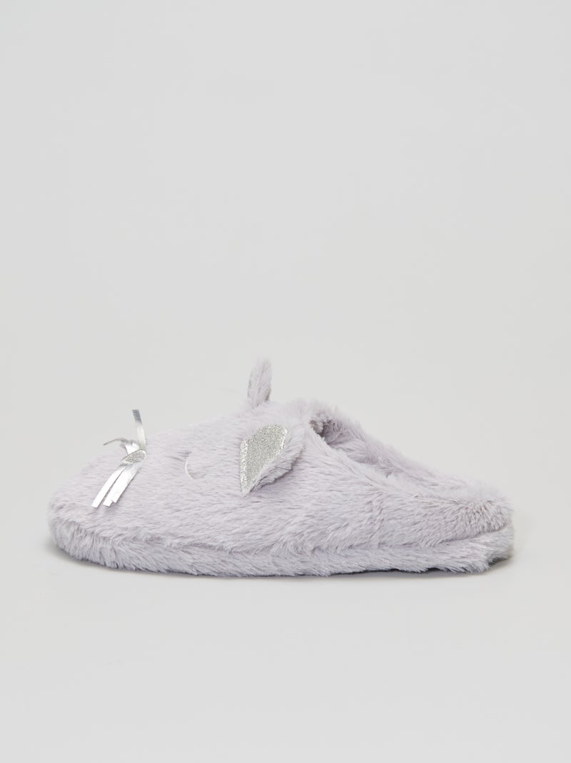 Chaussons mules souris gris - Kiabi