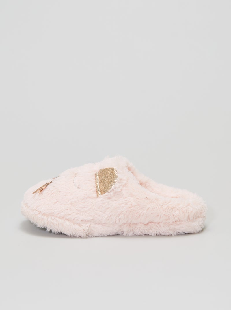 Chaussons mules souris rose - Kiabi