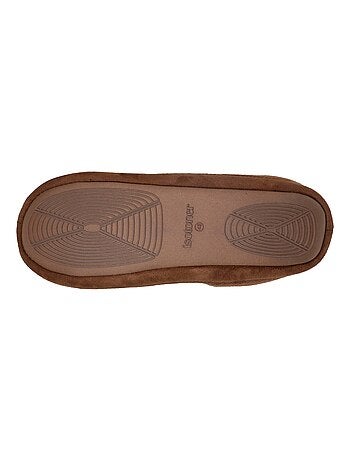 Chaussons mules suédine - semelle gomme ultra souple homme Isotoner